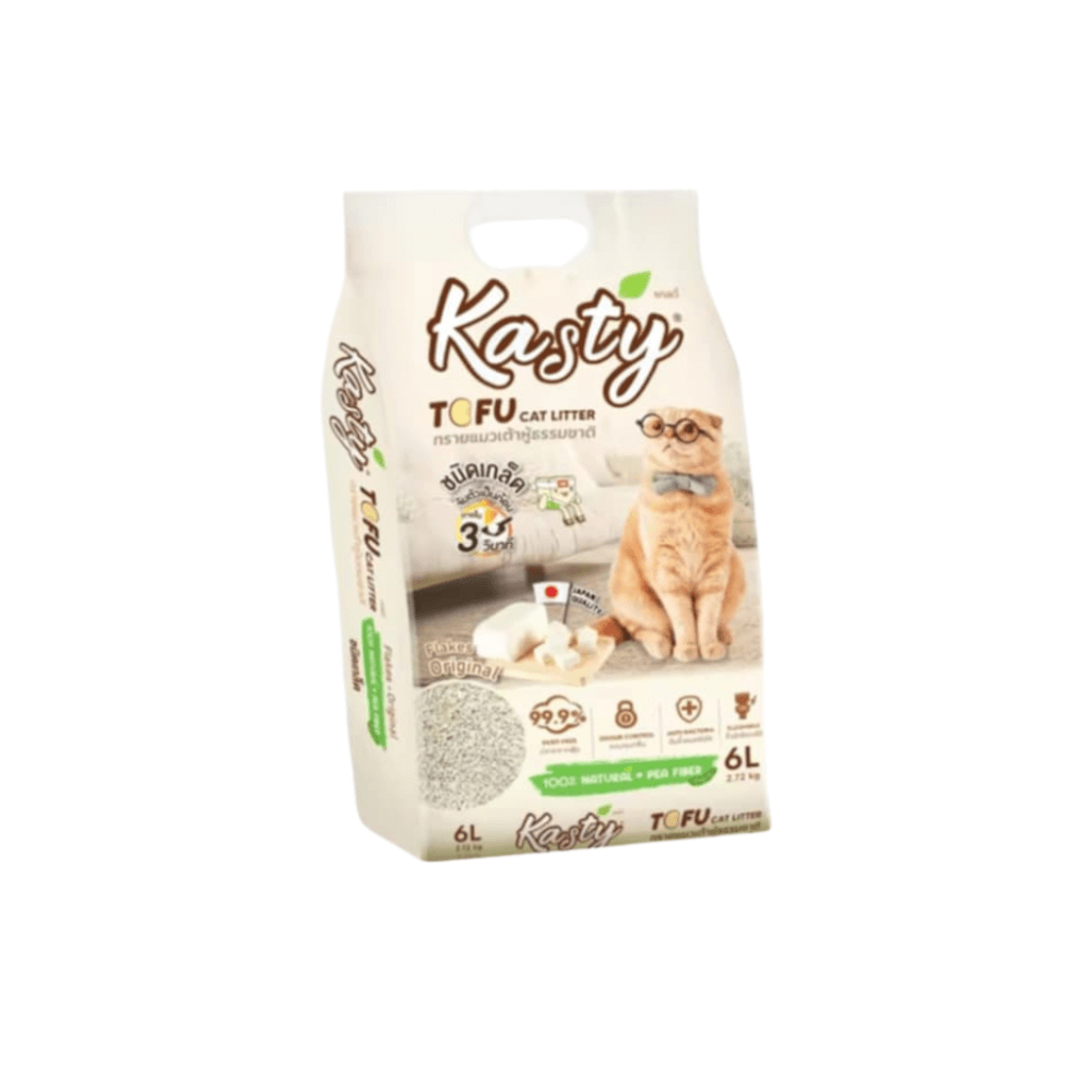 ทรายแมวเต้าหู้ kasty ชนิดเกล็ด สูตร Original ขนาด 6 ลิตร